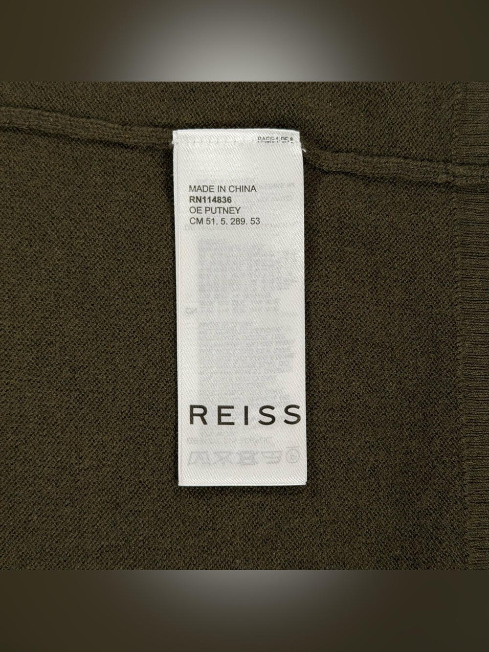 Reiss Putney Mens Wool Blend Crewneck Sweater Size M Olive Green Pullover - Picture 4 of 9